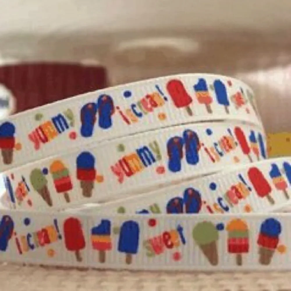 Grosgrain Ribbon 7/8” 5 yards 5/$20 ice cream yummy sweet treats summer NEW